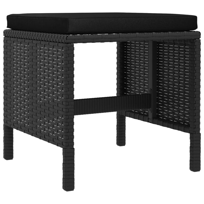 Set mobilier de grădină cu perne, 6 piese, negru, poliratan - WALTI WALTI