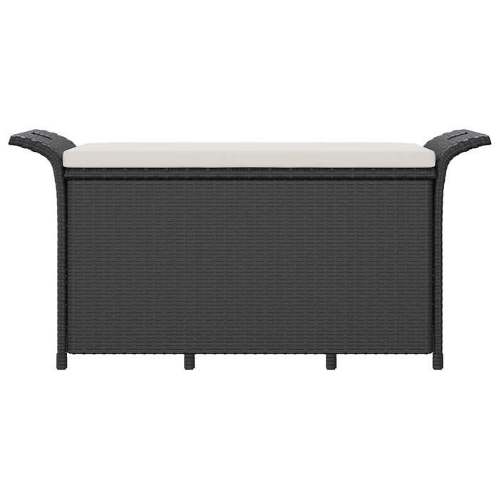 Bancă de grădină cu pernă, negru, 116x46x57 cm, poliratan - WALTI WALTI