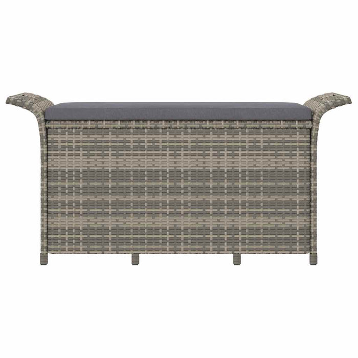 Bancă de grădină cu pernă, gri, 116x46x57 cm, poliratan - WALTI WALTI