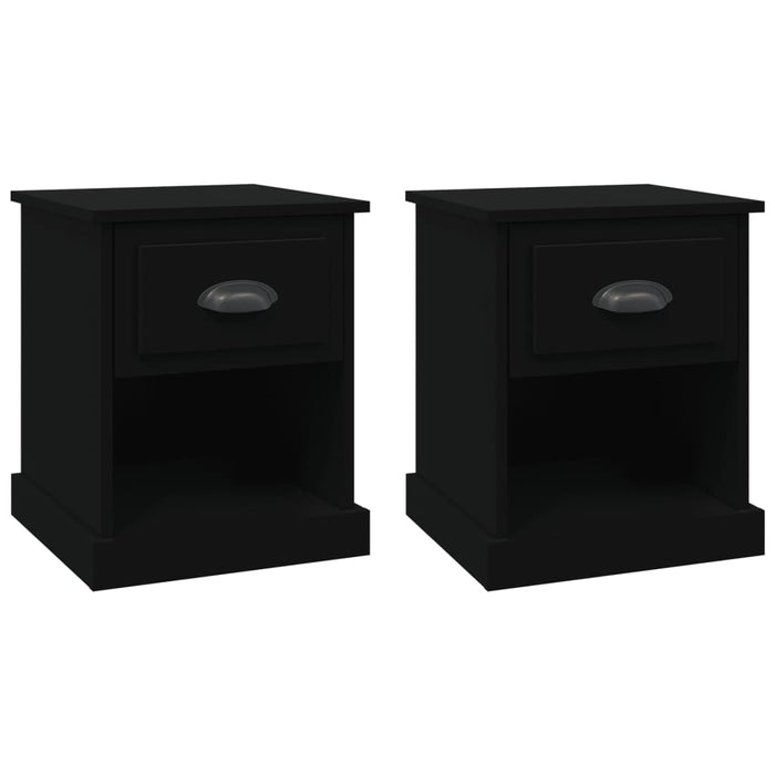 Noptiere, 2 buc, negru, 39x39x47,5 cm, lemn prelucrat WALTI