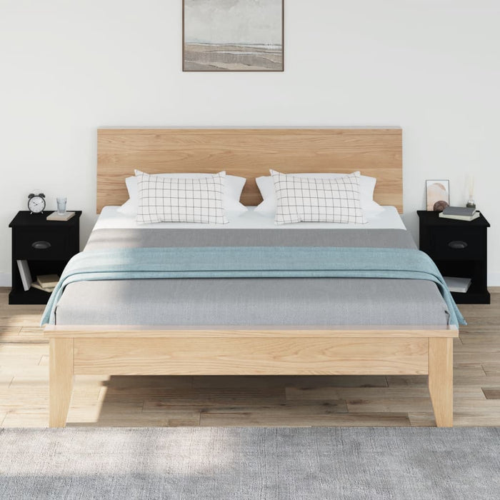 Noptiere, 2 buc, negru, 39x39x47,5 cm, lemn prelucrat WALTI