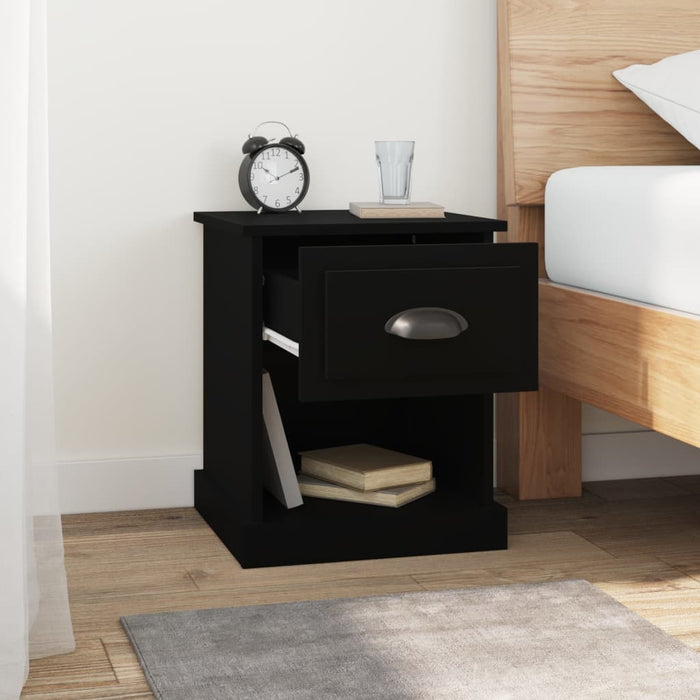 Noptiere, 2 buc, negru, 39x39x47,5 cm, lemn prelucrat WALTI