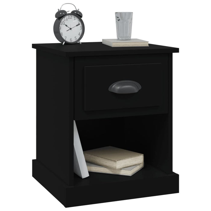 Noptiere, 2 buc, negru, 39x39x47,5 cm, lemn prelucrat WALTI