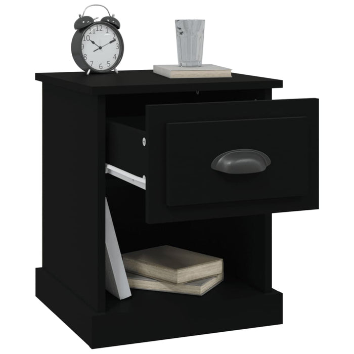 Noptiere, 2 buc, negru, 39x39x47,5 cm, lemn prelucrat WALTI