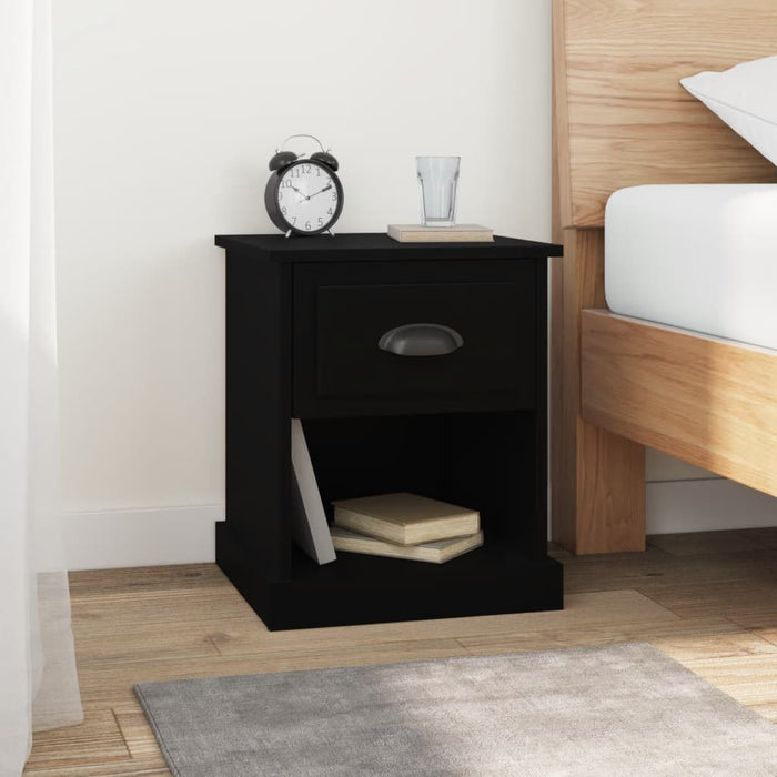 Noptiere, 2 buc, negru, 39x39x47,5 cm, lemn prelucrat WALTI