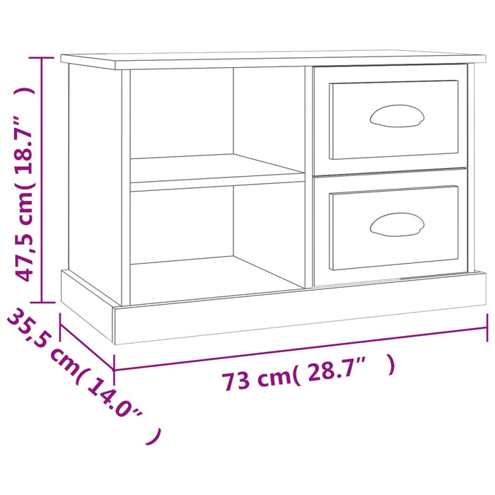 Comodă TV, alb, 73x35,5x47,5 cm, lemn prelucrat - WALTI WALTI