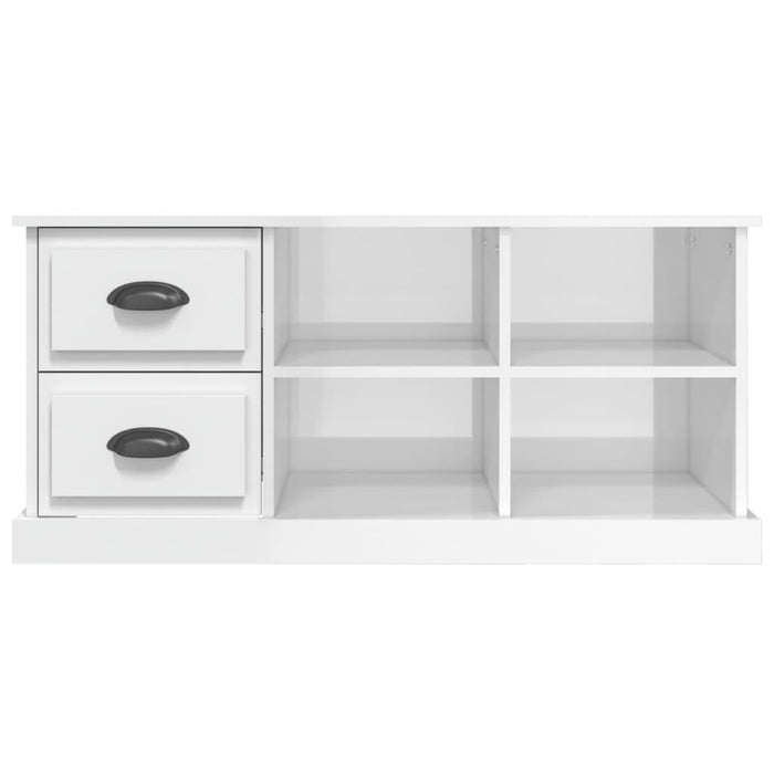 Comodă TV, alb extralucios, 102x35,5x47,5 cm, lemn prelucrat - WALTI WALTI