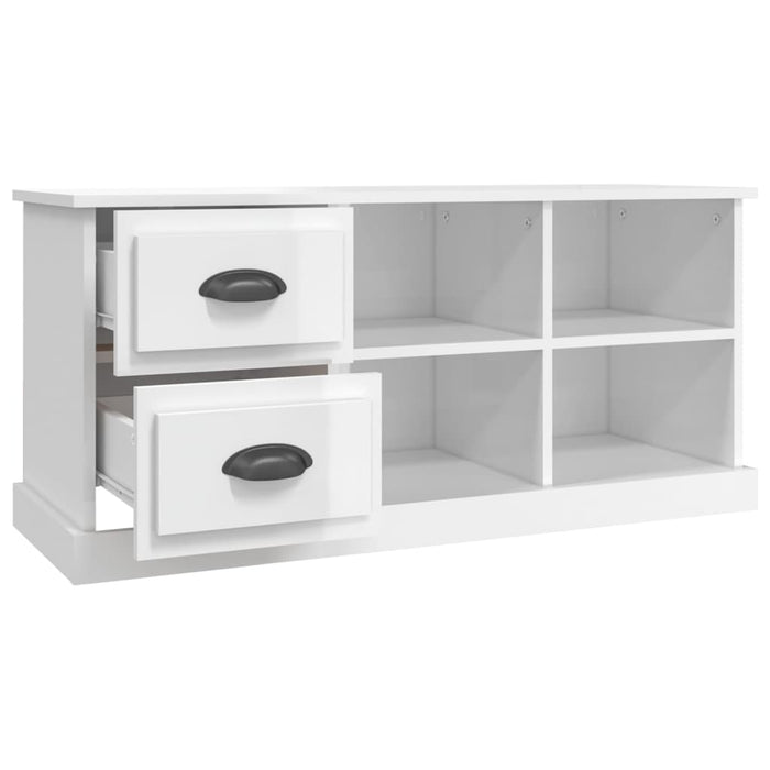 Comodă TV, alb extralucios, 102x35,5x47,5 cm, lemn prelucrat - WALTI WALTI