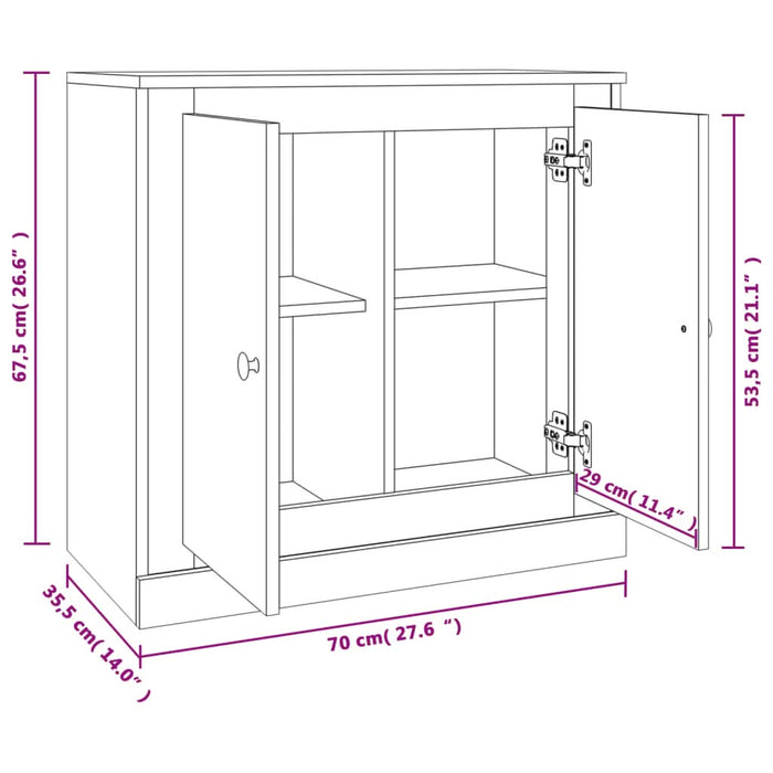 Servantă, gri beton, 70x35,5x67,5 cm, lemn prelucrat - WALTI WALTI