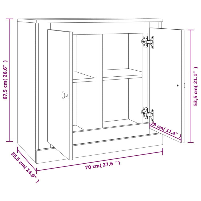Servantă, gri sonoma, 70x35,5x67,5 cm, lemn prelucrat - WALTI WALTI