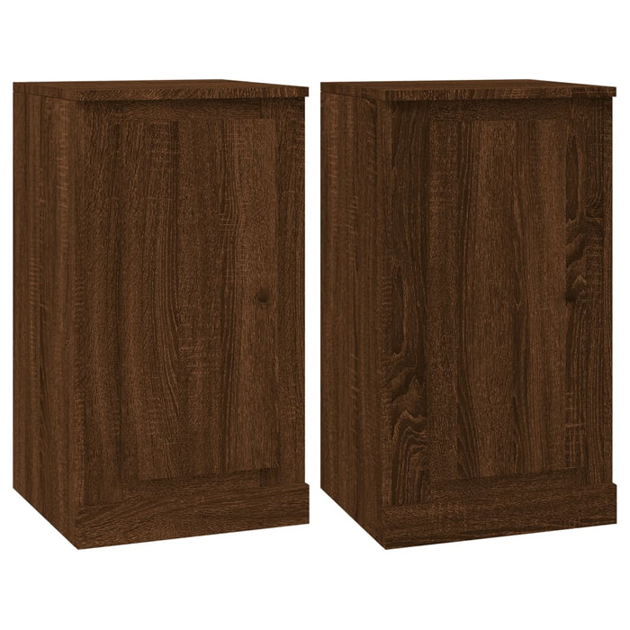Servante, 2 buc. stejar maro, 37,5x35,5x67,5 cm, lemn prelucrat - WALTI WALTI