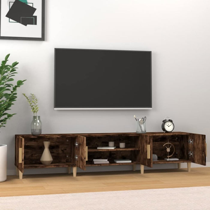 Comodă TV, stejar fumuriu, 180x31,5x40 cm, lemn prelucrat - WALTI WALTI