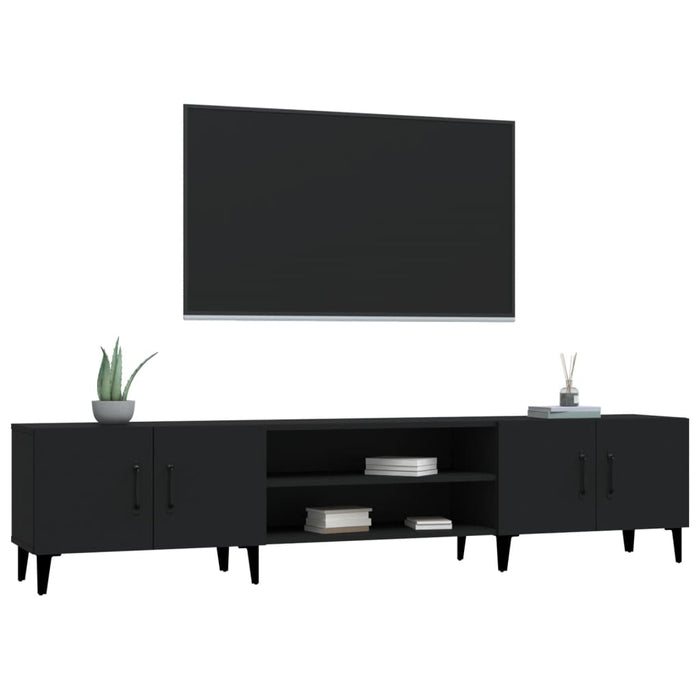 Comodă TV, negru, 180x31,5x40 cm, lemn prelucrat WALTI