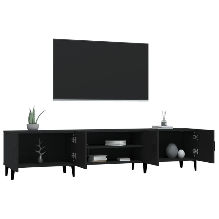 Comodă TV, negru, 180x31,5x40 cm, lemn prelucrat WALTI