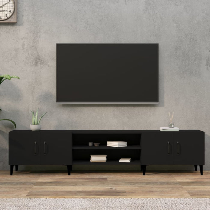 Comodă TV, negru, 180x31,5x40 cm, lemn prelucrat WALTI