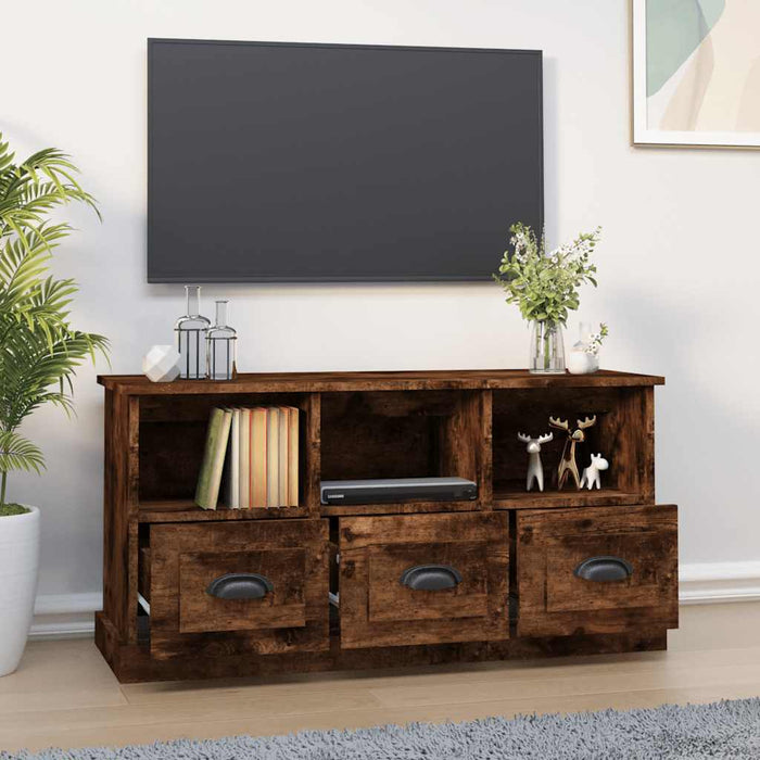 Comodă TV, stejar fumuriu, 100x35x50 cm, lemn prelucrat WALTI