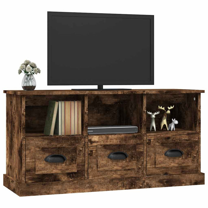 Comodă TV, stejar fumuriu, 100x35x50 cm, lemn prelucrat WALTI