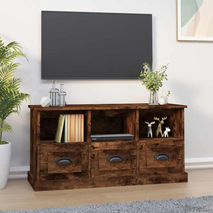 Comodă TV, stejar fumuriu, 100x35x50 cm, lemn prelucrat WALTI