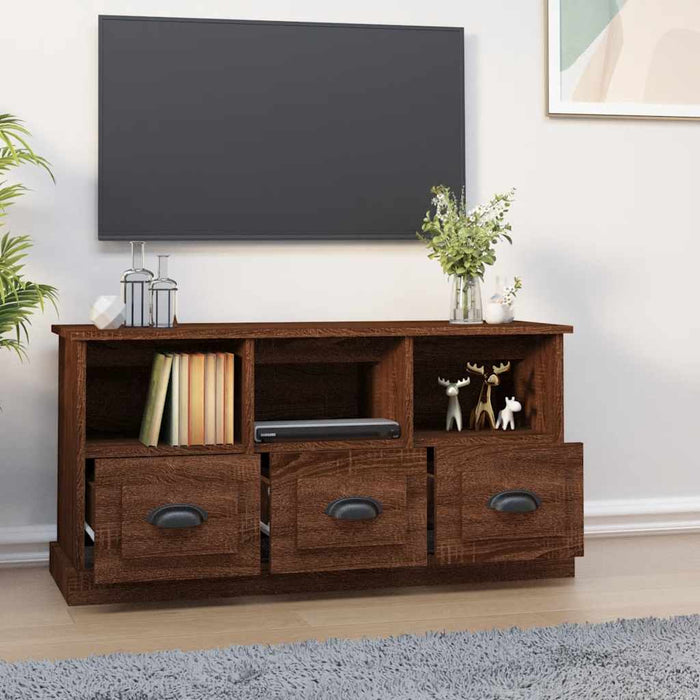 Comodă TV, stejar maro, 100x35x50 cm, lemn prelucrat WALTI