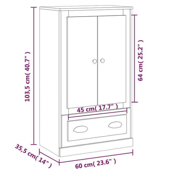 Dulap înalt, sonoma gri, 60x35,5x103,5 cm, lemn prelucrat - WALTI WALTI
