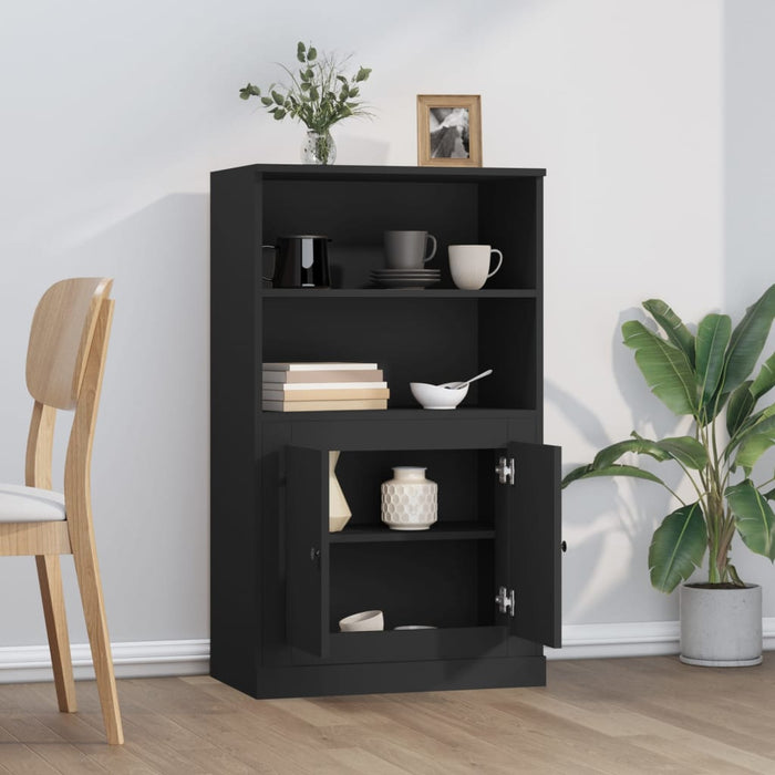 Dulap înalt, negru, 60x35,5x103,5 cm, lemn prelucrat WALTI