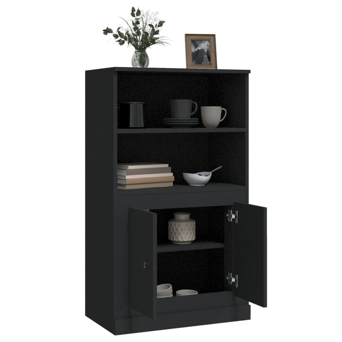 Dulap înalt, negru, 60x35,5x103,5 cm, lemn prelucrat WALTI