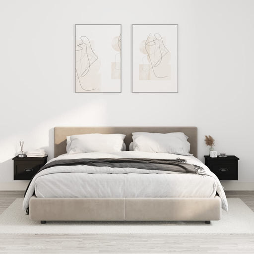 Noptiere de perete, 2 buc., negru, 41,5x36x28 cm - WALTI WALTI