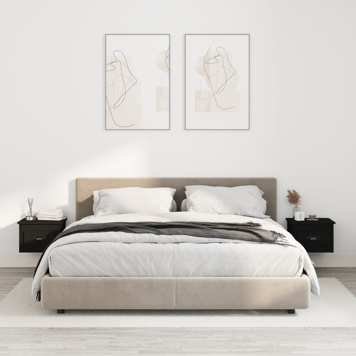 Noptiere de perete, 2 buc., negru, 41,5x36x28 cm - WALTI WALTI