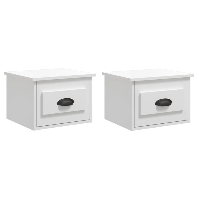 Noptiere de perete, 2 buc., alb extralucios, 41,5x36x28 cm - WALTI WALTI