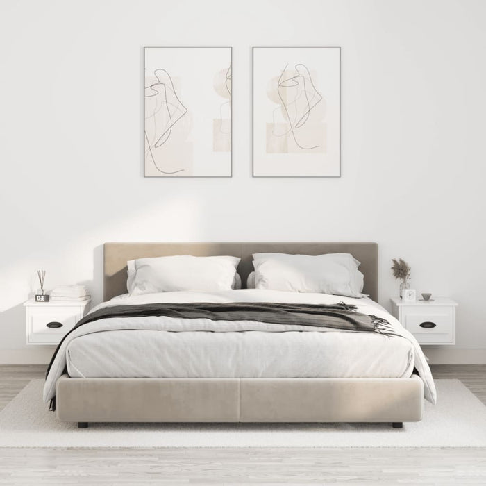 Noptiere de perete, 2 buc., alb extralucios, 41,5x36x28 cm - WALTI WALTI