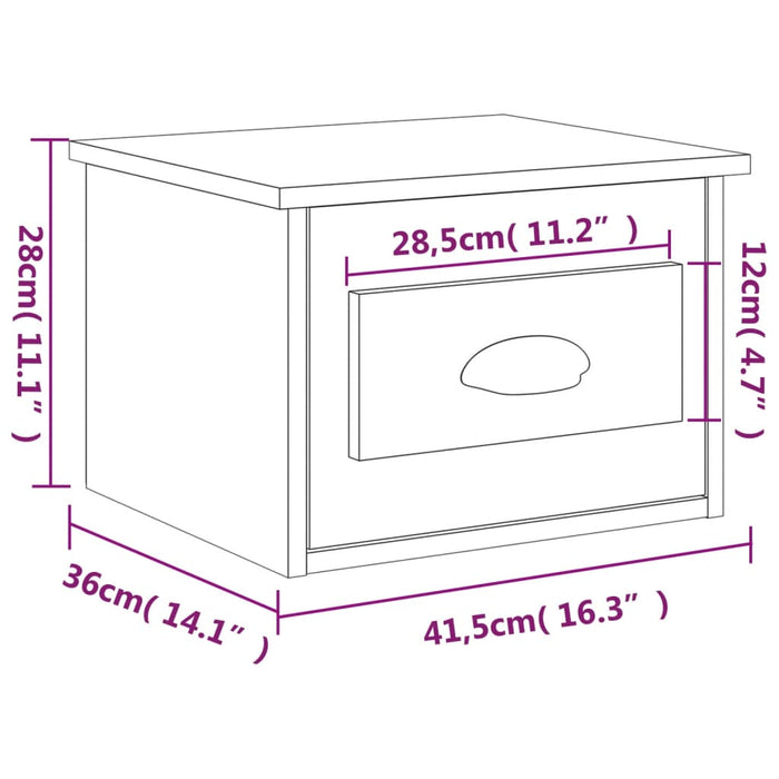 Noptiere de perete, 2 buc., gri beton, 41,5x36x28 cm - WALTI WALTI