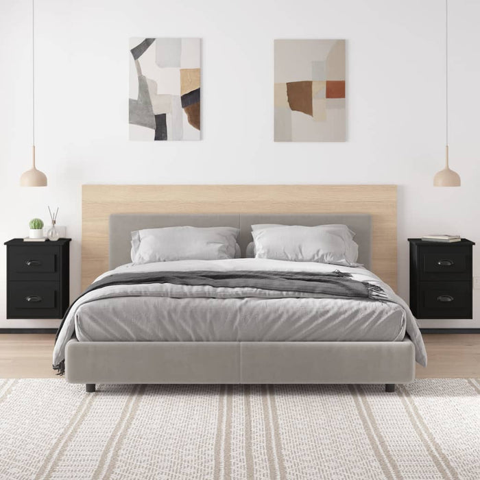 Noptiere de perete, 2 buc., negru, 41,5x36x53cm - WALTI WALTI