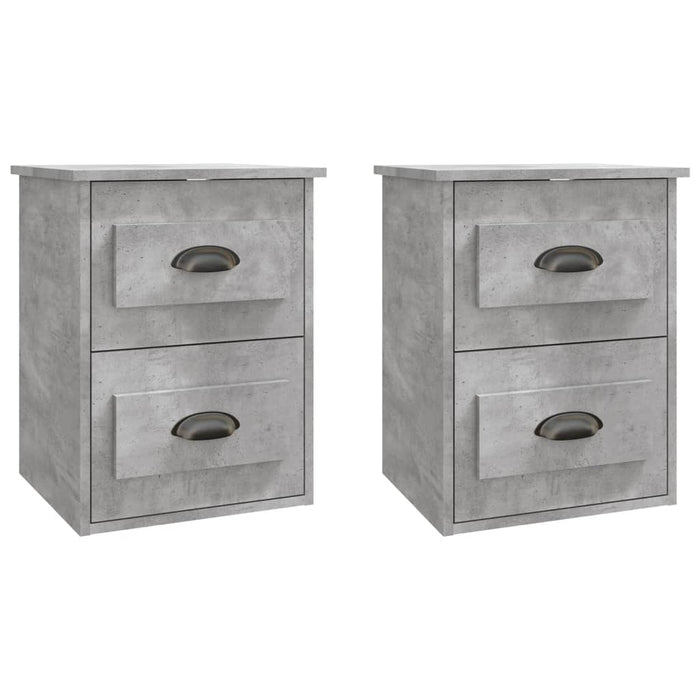 Noptiere suspendate pe perete, 2 buc., gri beton, 41,5x36x53 cm - WALTI WALTI