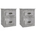 Noptiere suspendate pe perete, 2 buc., gri beton, 41,5x36x53 cm - WALTI WALTI