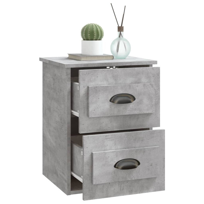 Noptiere suspendate pe perete, 2 buc., gri beton, 41,5x36x53 cm - WALTI WALTI