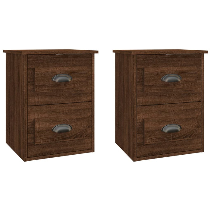 Noptiere suspendate pe perete, 2 buc, stejar maro, 41,5x36x53cm - WALTI WALTI