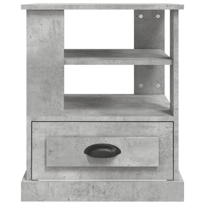Masă laterală, gri beton, 50x50x60 cm, lemn prelucrat - WALTI WALTI