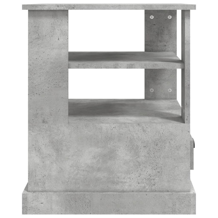 Masă laterală, gri beton, 50x50x60 cm, lemn prelucrat - WALTI WALTI
