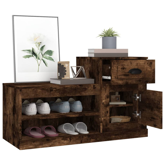 Pantofar, stejar fumuriu, 100x42x60 cm, lemn prelucrat - WALTI WALTI