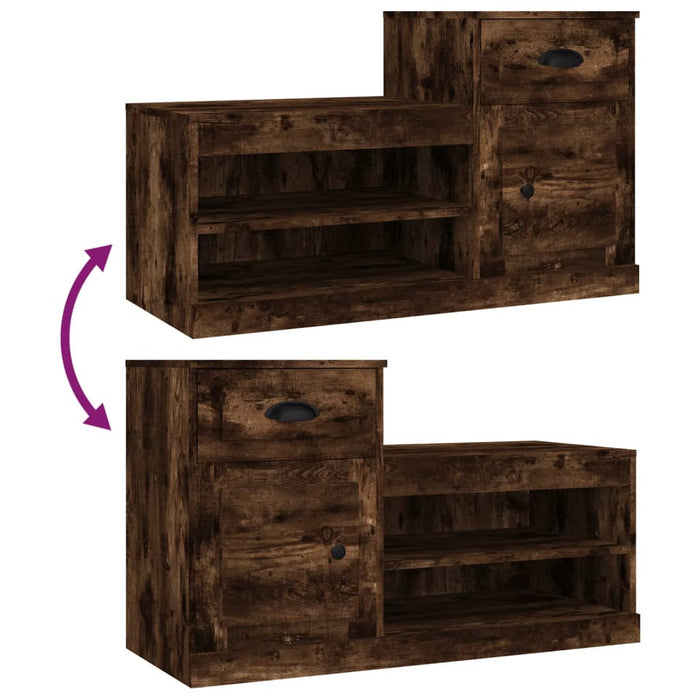 Pantofar, stejar fumuriu, 100x42x60 cm, lemn prelucrat - WALTI WALTI