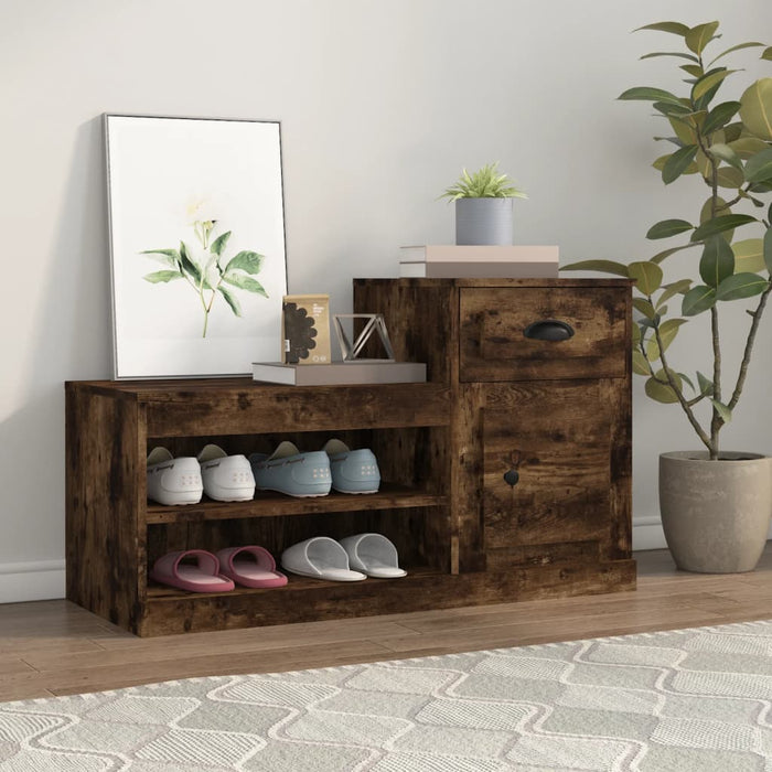Pantofar, stejar fumuriu, 100x42x60 cm, lemn prelucrat - WALTI WALTI
