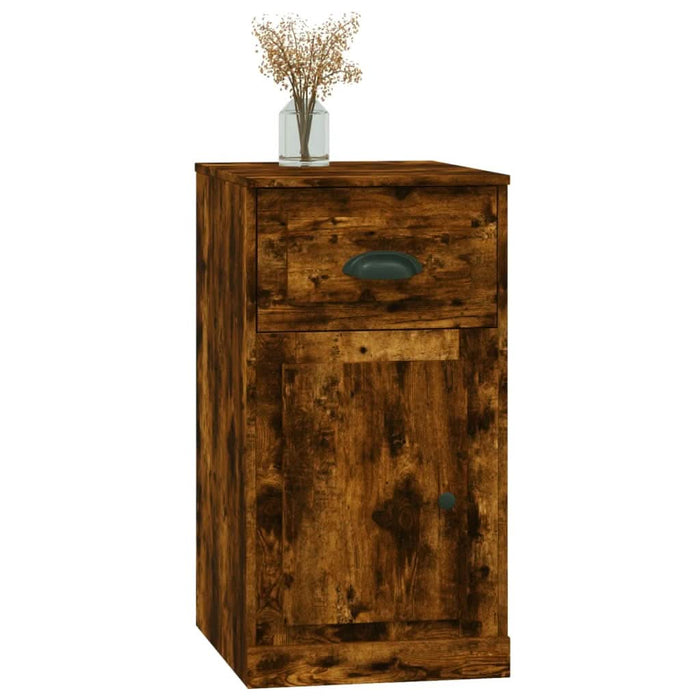 Dulap lateral, sertar, stejar afumat, 40x50x75cm lemn prelucrat - WALTI WALTI