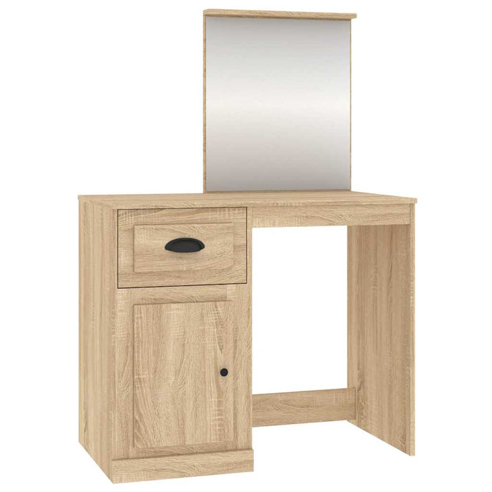 Masă de toaletă cu oglindă, stejar sonoma 90x50x132,5 cm lemn - WALTI WALTI