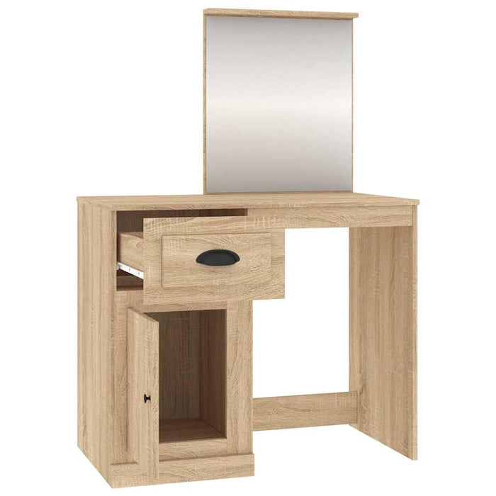 Masă de toaletă cu oglindă, stejar sonoma 90x50x132,5 cm lemn - WALTI WALTI
