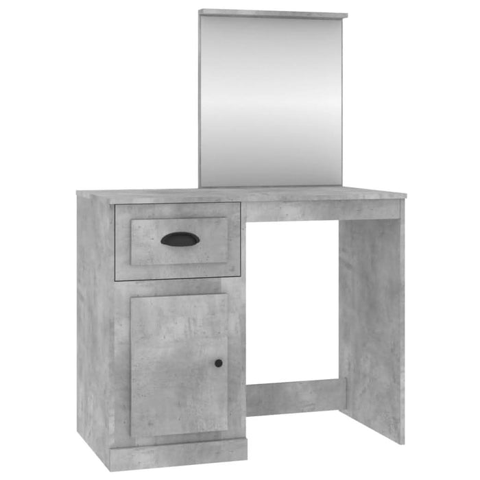 Masă de toaletă cu oglindă, gri beton, 90x50x132,5 cm, lemn - WALTI WALTI