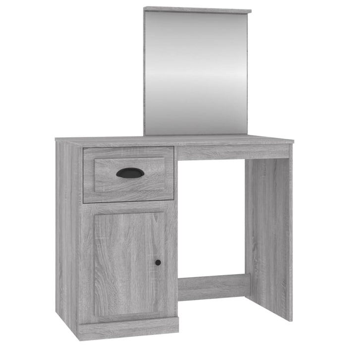 Masă de toaletă cu oglindă, gri sonoma 90x50x132,5 cm lemn - WALTI WALTI