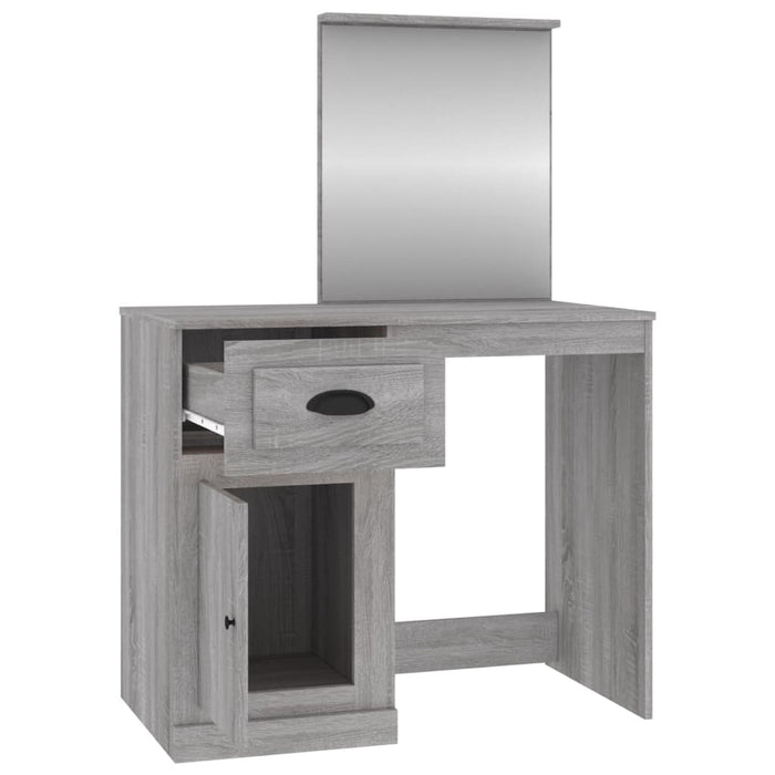 Masă de toaletă cu oglindă, gri sonoma 90x50x132,5 cm lemn - WALTI WALTI