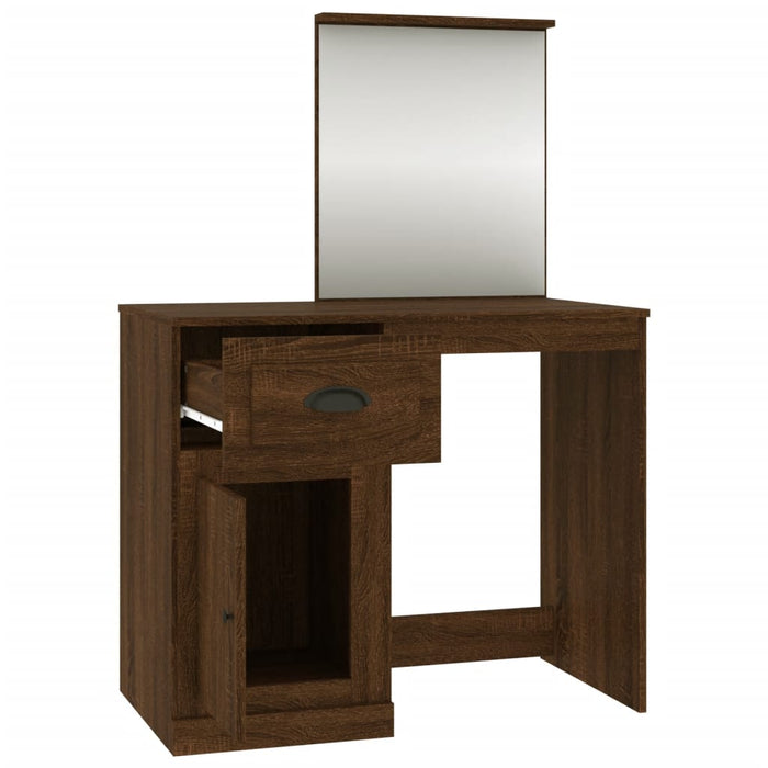 Masă de toaletă cu oglindă, stejar maro 90x50x132,5 cm lemn - WALTI WALTI