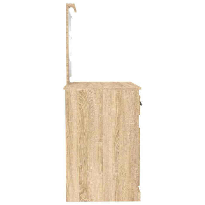 Masă toaletă cu LED, stejar sonoma 90x50x132,5 cm lemn compozit - WALTI WALTI
