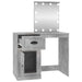 Masă de toaletă cu LED, gri beton, 90x50x132,5 cm lemn compozit - WALTI WALTI